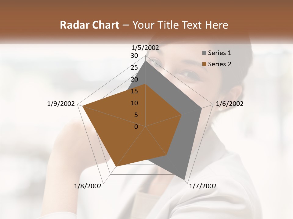 A Woman In A White Shirt Is Smiling PowerPoint Template