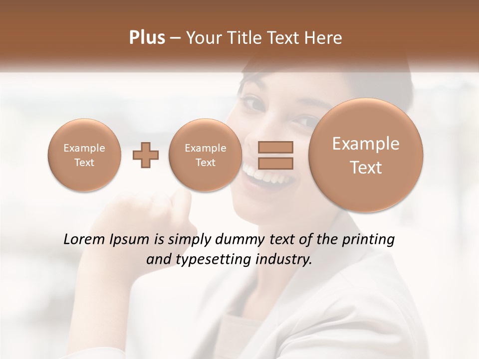 A Woman In A White Shirt Is Smiling PowerPoint Template