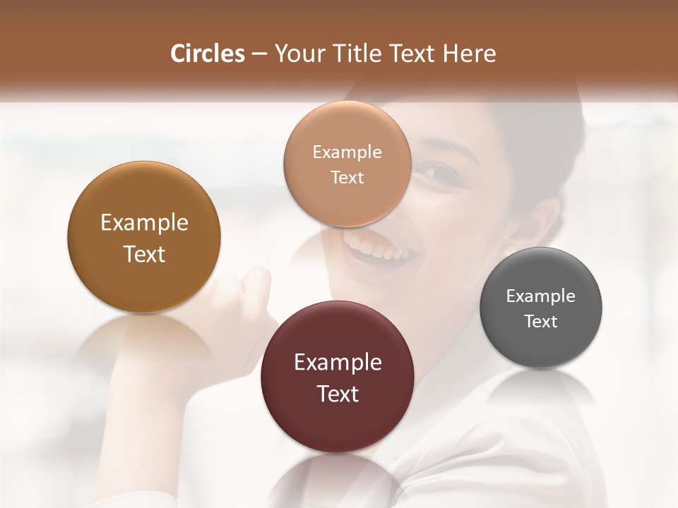 A Woman In A White Shirt Is Smiling PowerPoint Template