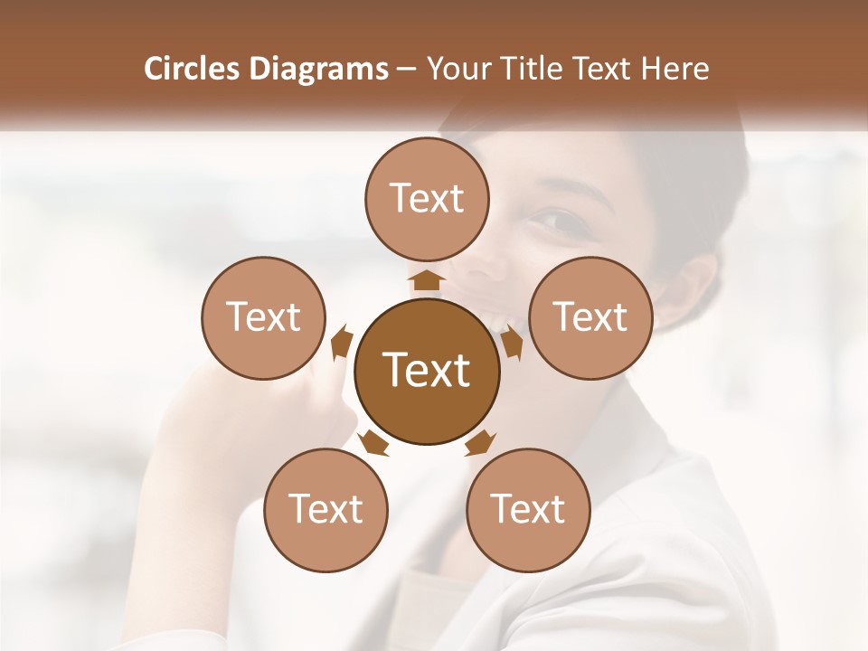 A Woman In A White Shirt Is Smiling PowerPoint Template