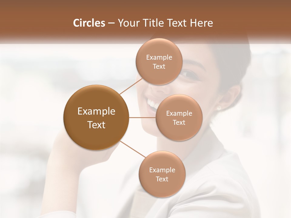 A Woman In A White Shirt Is Smiling PowerPoint Template