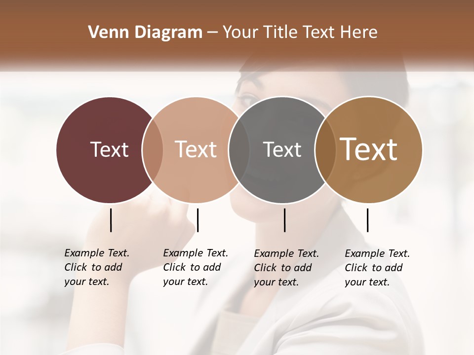 A Woman In A White Shirt Is Smiling PowerPoint Template