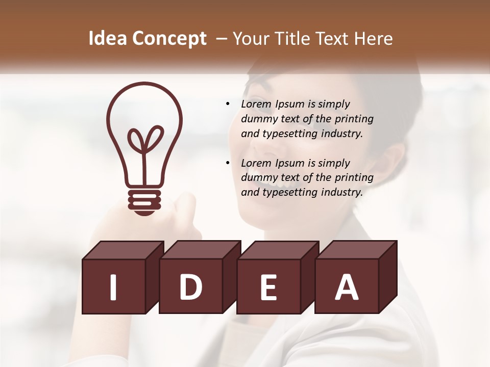 A Woman In A White Shirt Is Smiling PowerPoint Template