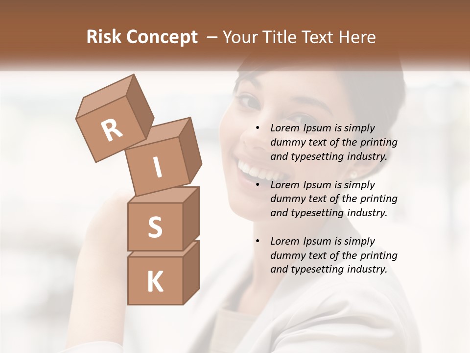 A Woman In A White Shirt Is Smiling PowerPoint Template