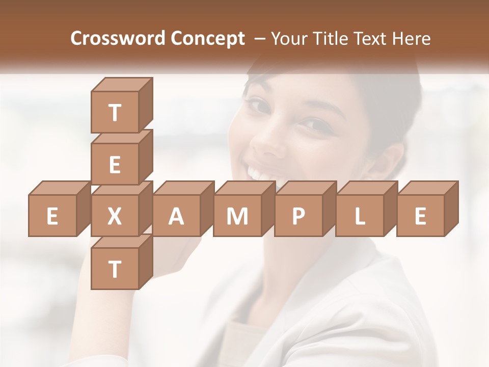 A Woman In A White Shirt Is Smiling PowerPoint Template