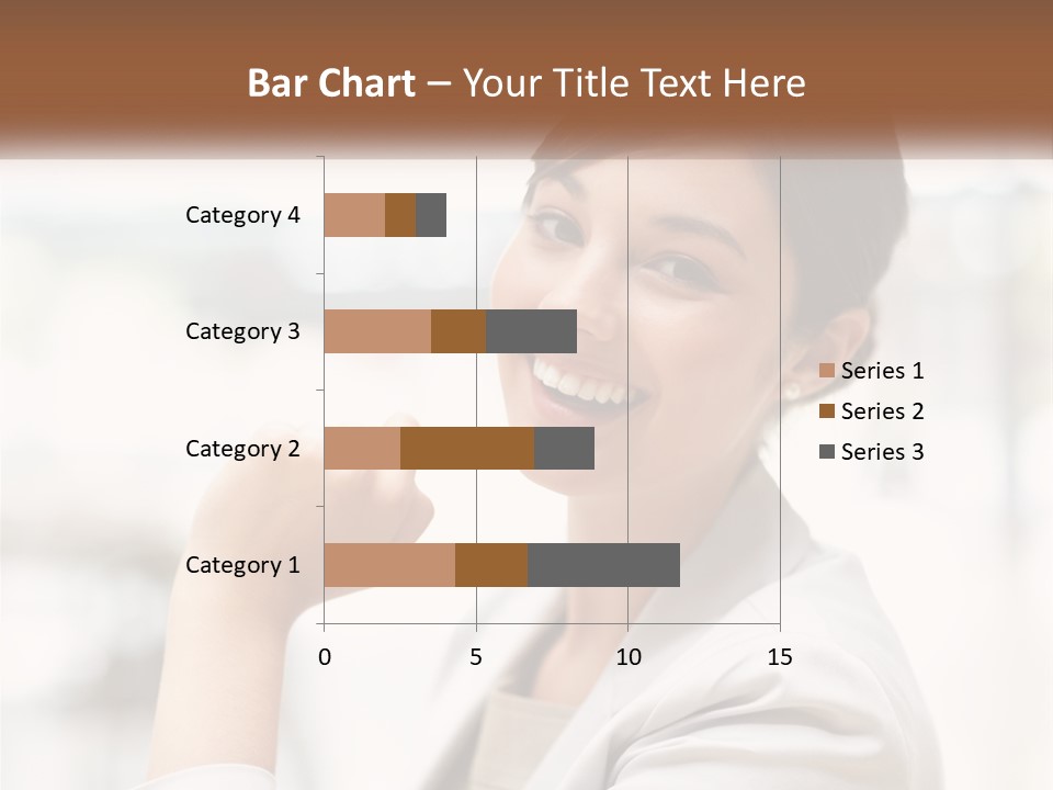 A Woman In A White Shirt Is Smiling PowerPoint Template