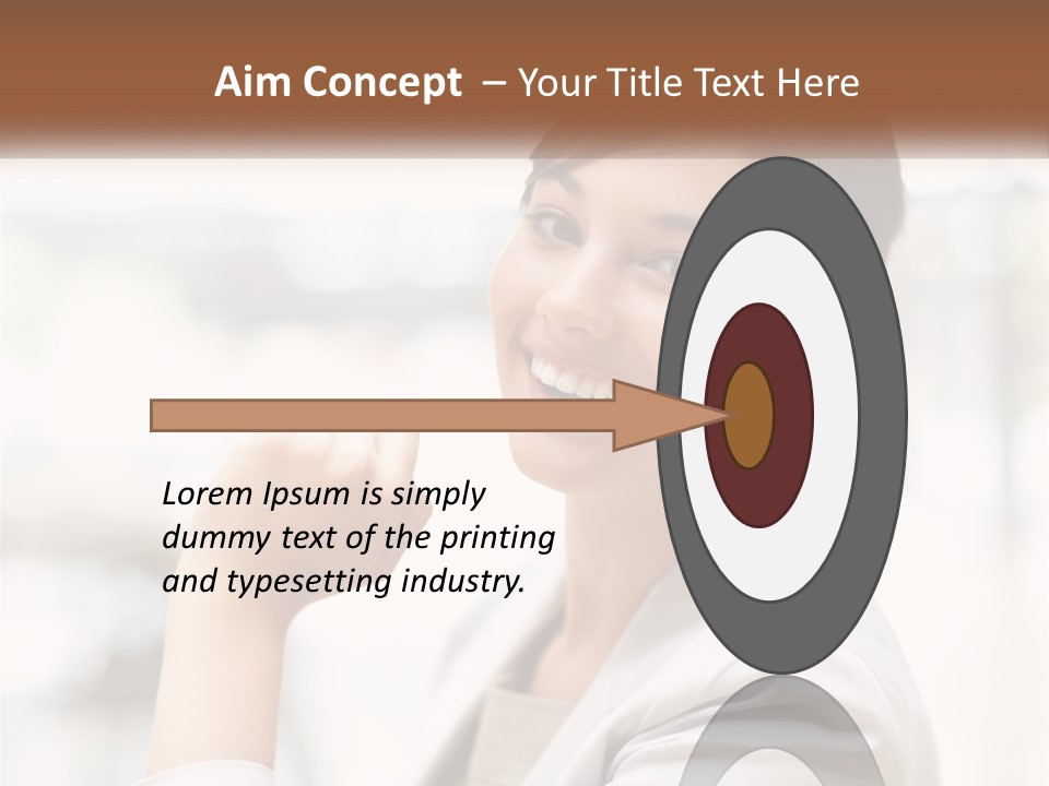 A Woman In A White Shirt Is Smiling PowerPoint Template