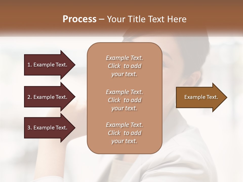 A Woman In A White Shirt Is Smiling PowerPoint Template