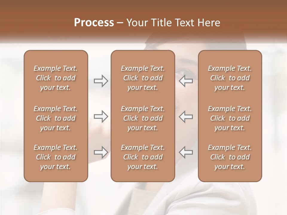 A Woman In A White Shirt Is Smiling PowerPoint Template