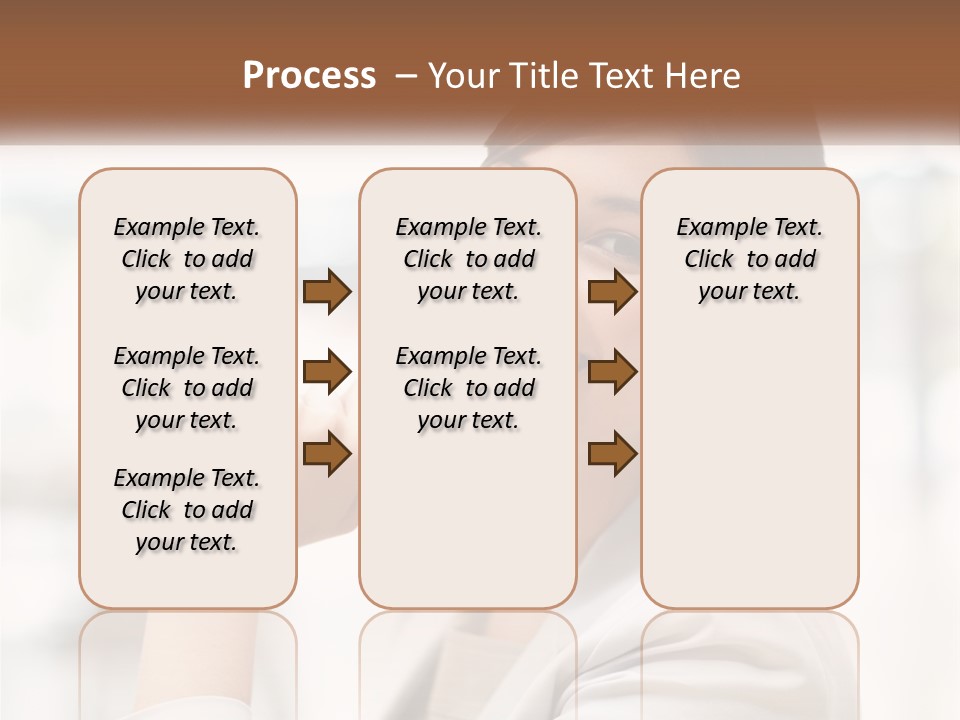 A Woman In A White Shirt Is Smiling PowerPoint Template