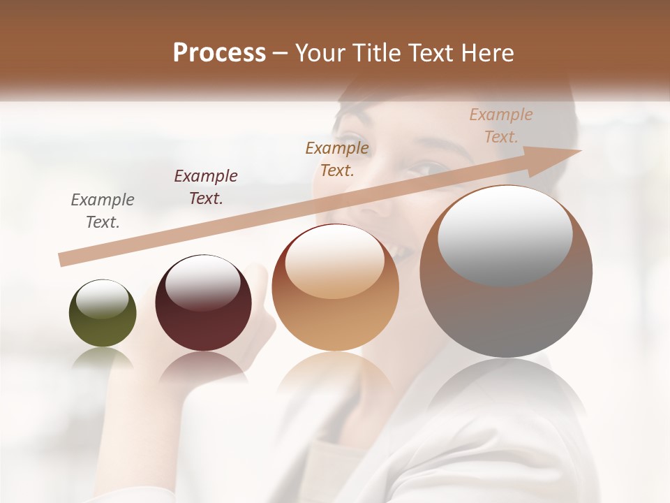 A Woman In A White Shirt Is Smiling PowerPoint Template