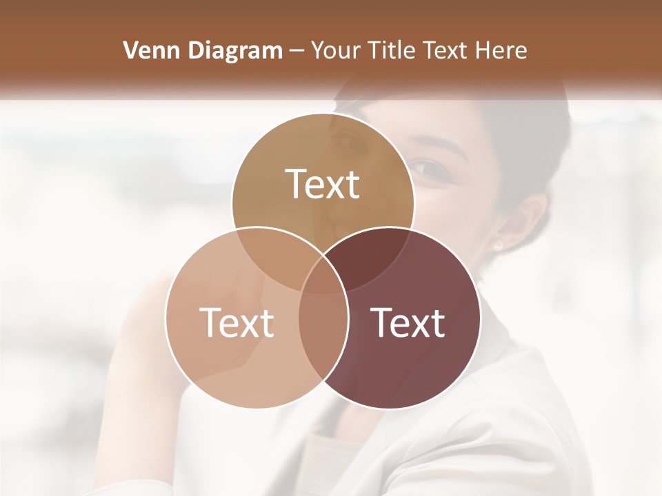 A Woman In A White Shirt Is Smiling PowerPoint Template
