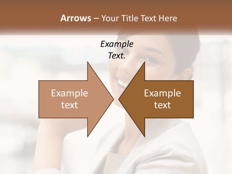 A Woman In A White Shirt Is Smiling PowerPoint Template