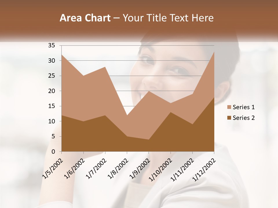 A Woman In A White Shirt Is Smiling PowerPoint Template