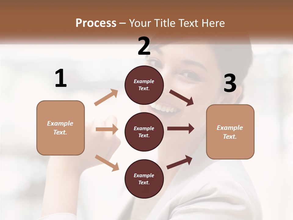 A Woman In A White Shirt Is Smiling PowerPoint Template