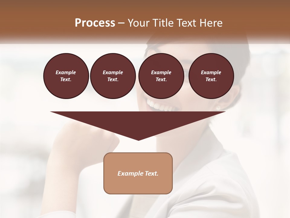 A Woman In A White Shirt Is Smiling PowerPoint Template