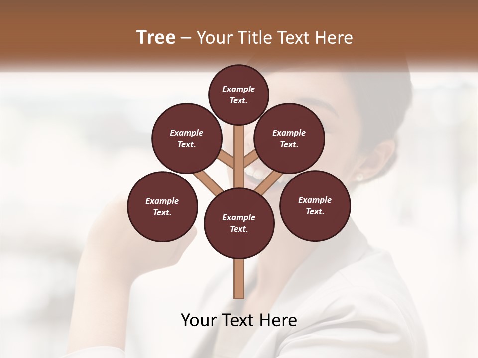 A Woman In A White Shirt Is Smiling PowerPoint Template