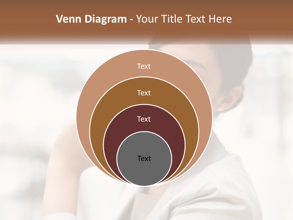 A Woman In A White Shirt Is Smiling PowerPoint Template