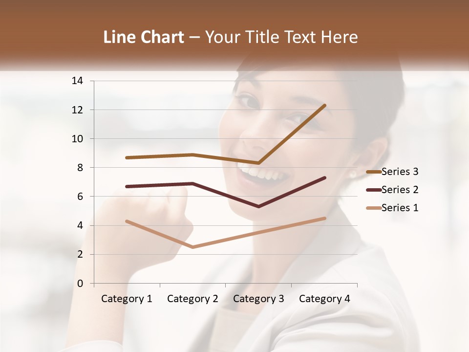 A Woman In A White Shirt Is Smiling PowerPoint Template