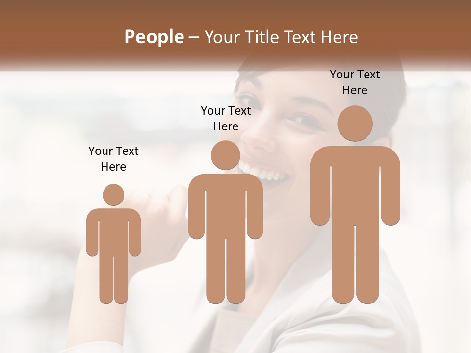 A Woman In A White Shirt Is Smiling PowerPoint Template