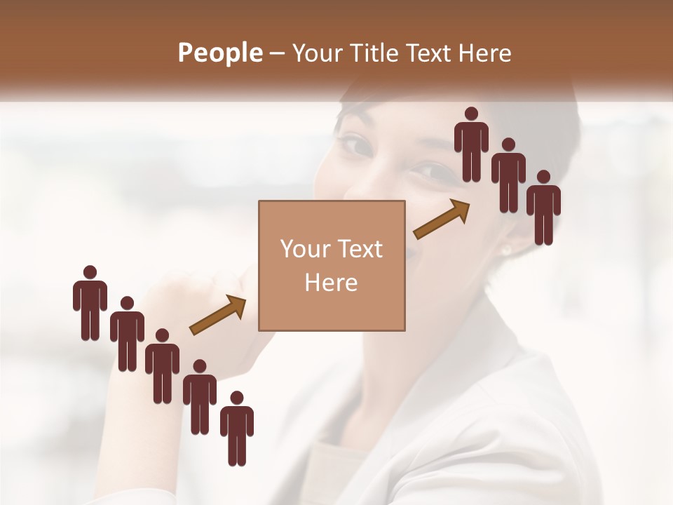 A Woman In A White Shirt Is Smiling PowerPoint Template
