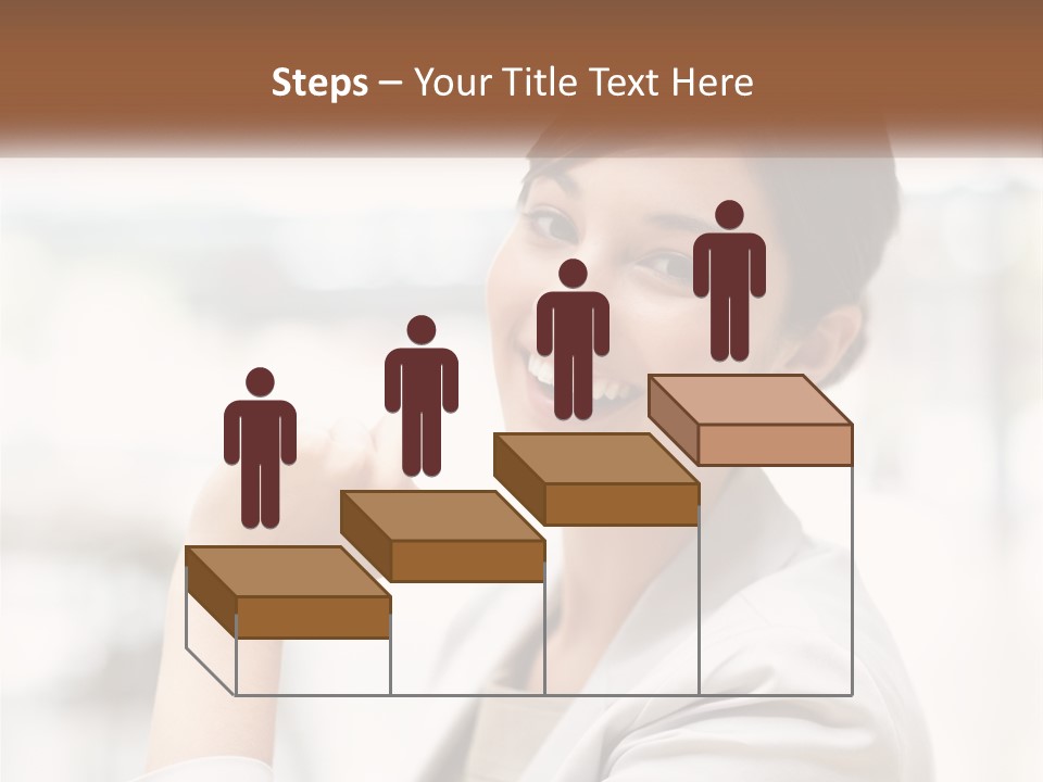 A Woman In A White Shirt Is Smiling PowerPoint Template