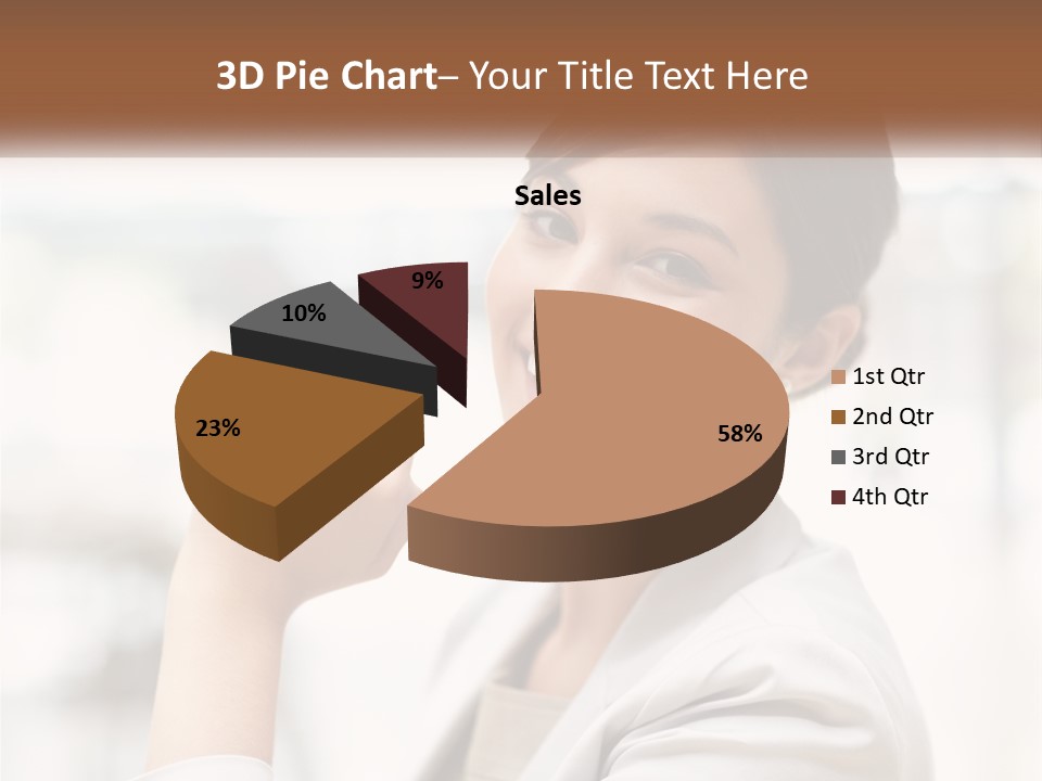 A Woman In A White Shirt Is Smiling PowerPoint Template