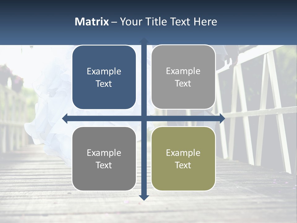 A Bride And Groom Walking Across A Bridge PowerPoint Template