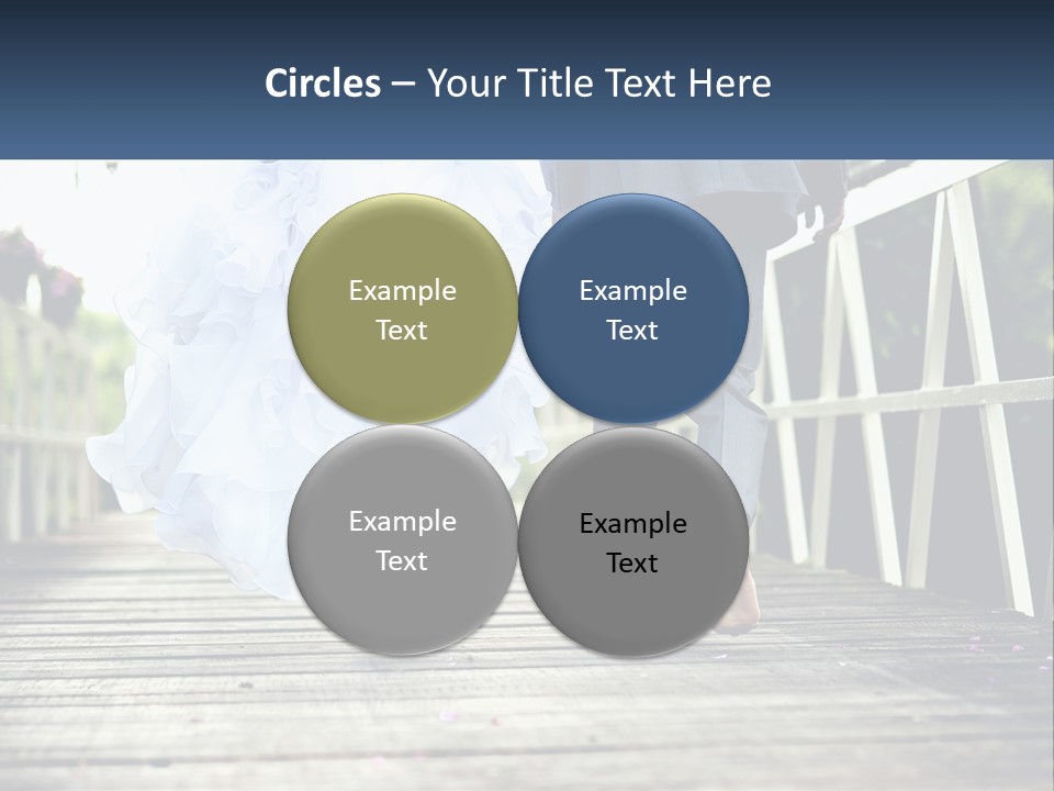 A Bride And Groom Walking Across A Bridge PowerPoint Template