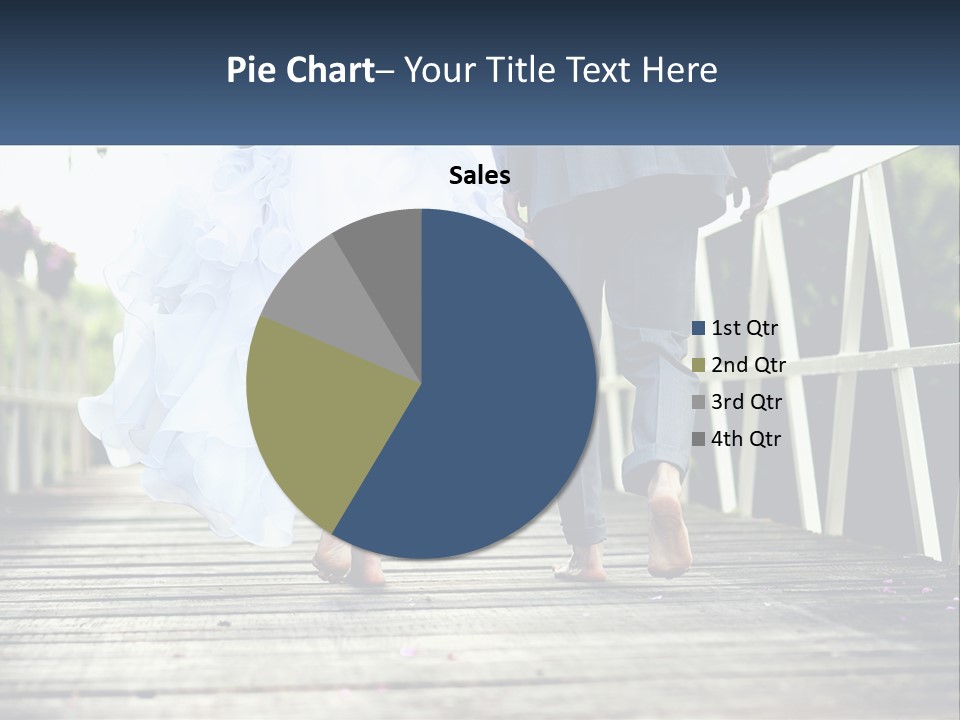 A Bride And Groom Walking Across A Bridge PowerPoint Template