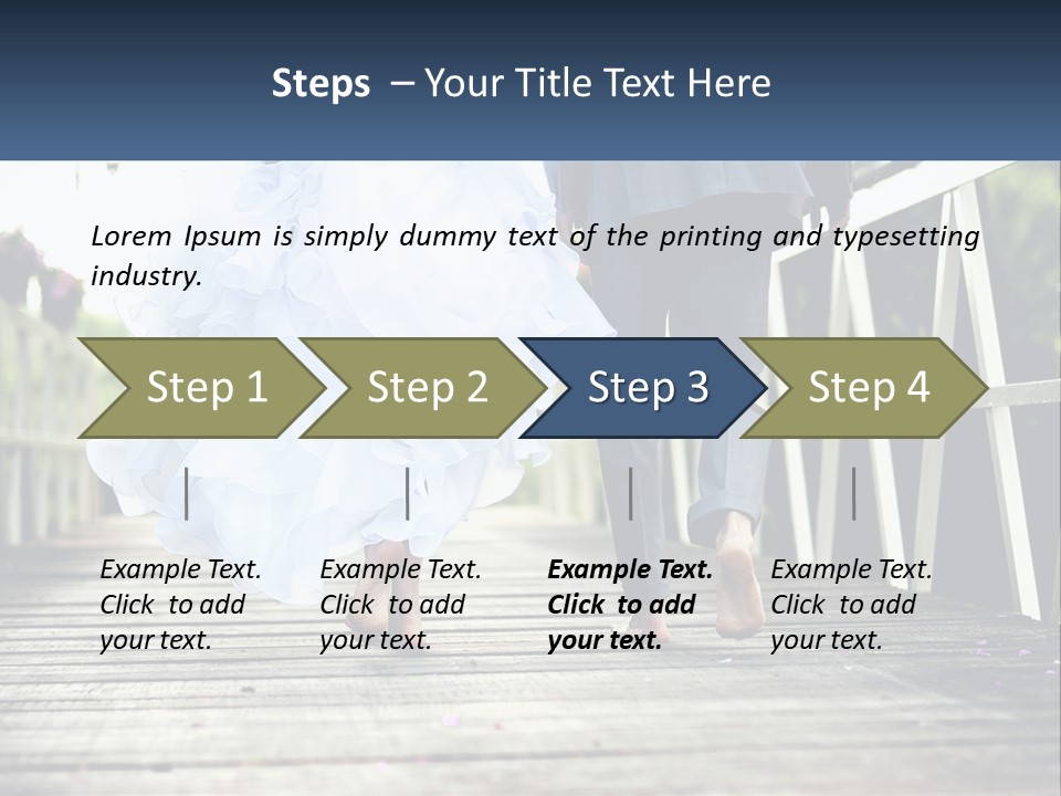 A Bride And Groom Walking Across A Bridge PowerPoint Template