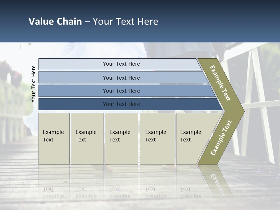 A Bride And Groom Walking Across A Bridge PowerPoint Template