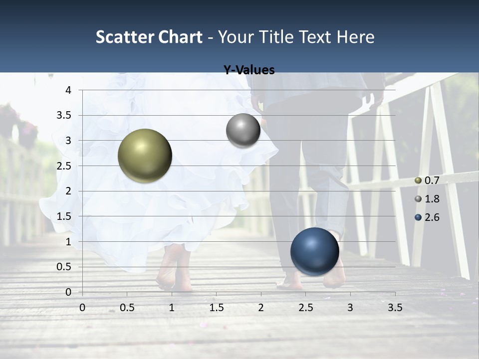 A Bride And Groom Walking Across A Bridge PowerPoint Template
