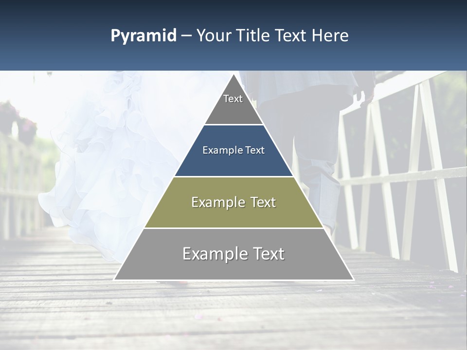 A Bride And Groom Walking Across A Bridge PowerPoint Template