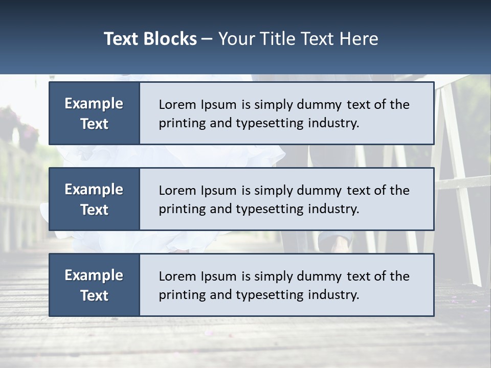 A Bride And Groom Walking Across A Bridge PowerPoint Template