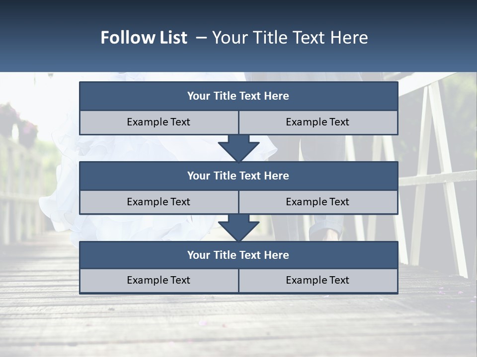 A Bride And Groom Walking Across A Bridge PowerPoint Template