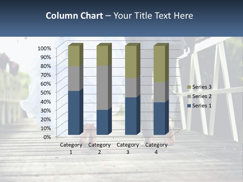 A Bride And Groom Walking Across A Bridge PowerPoint Template