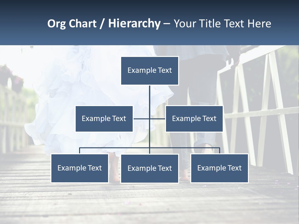 A Bride And Groom Walking Across A Bridge PowerPoint Template