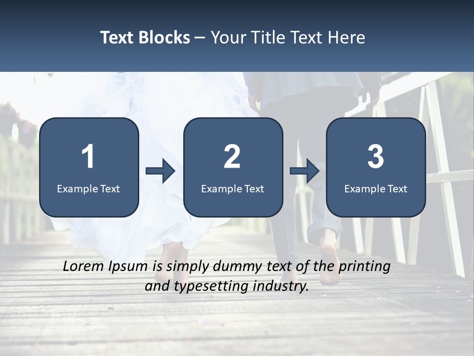 A Bride And Groom Walking Across A Bridge PowerPoint Template