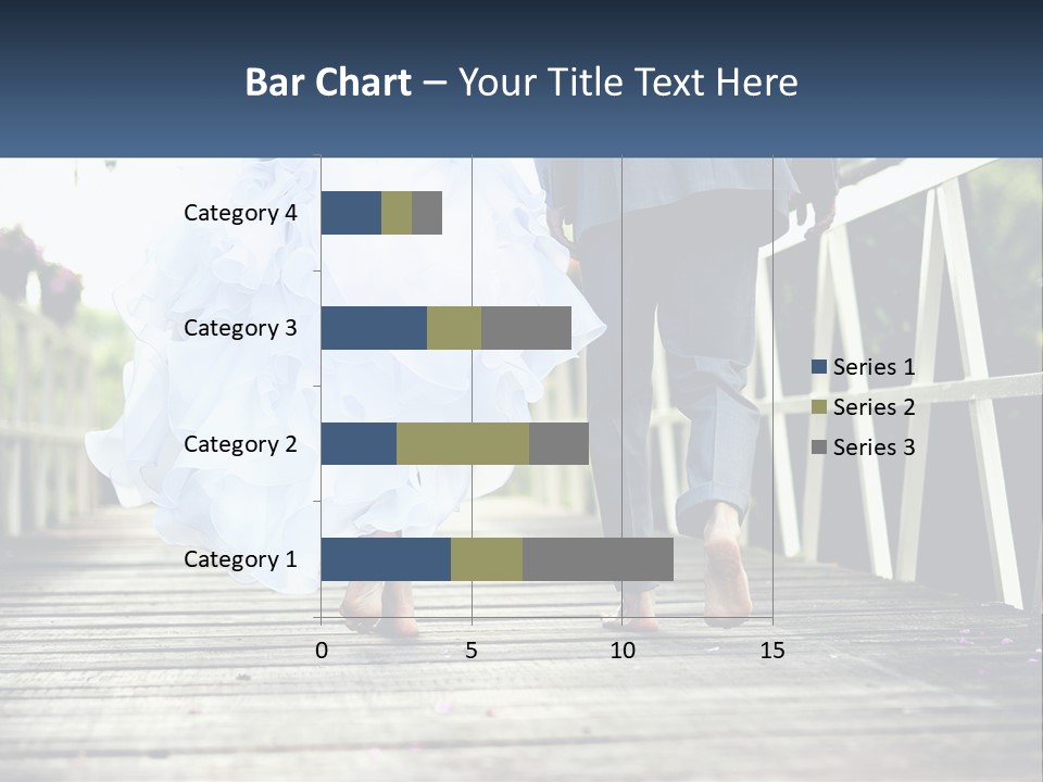A Bride And Groom Walking Across A Bridge PowerPoint Template