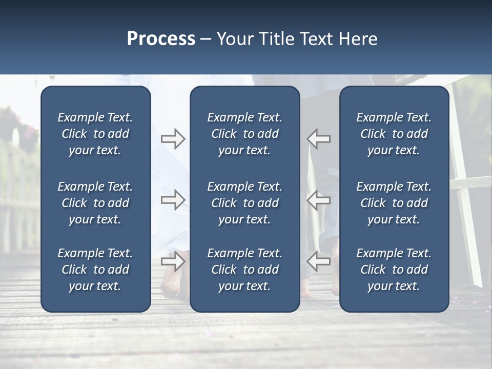 A Bride And Groom Walking Across A Bridge PowerPoint Template