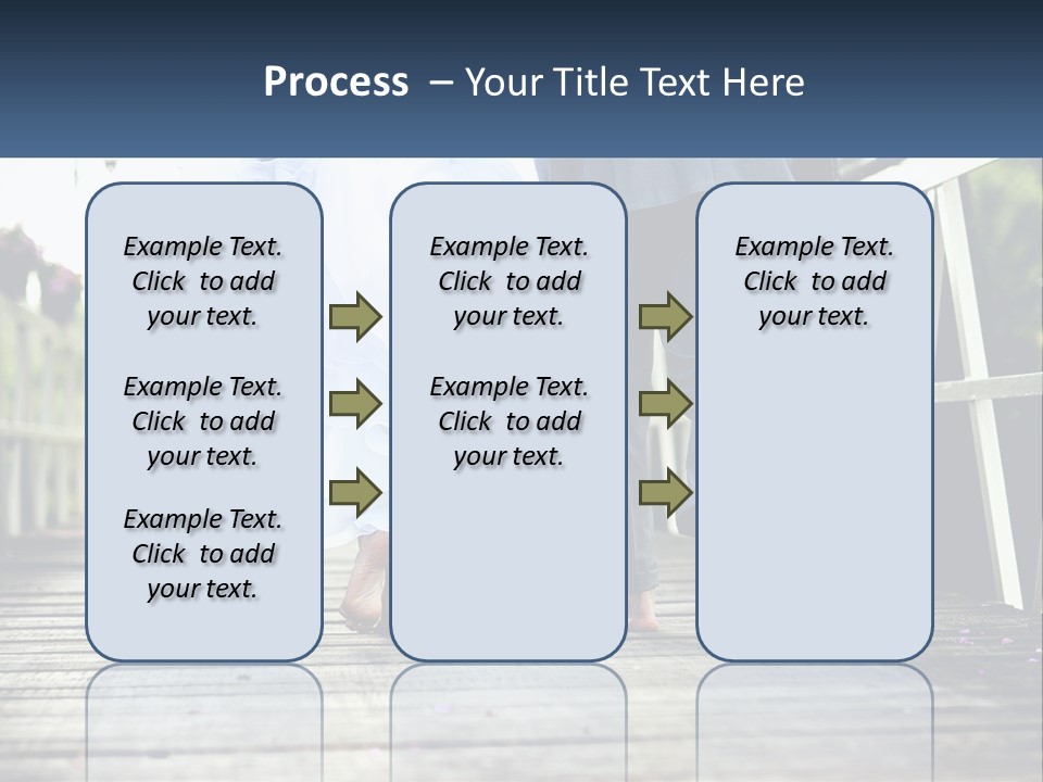 A Bride And Groom Walking Across A Bridge PowerPoint Template