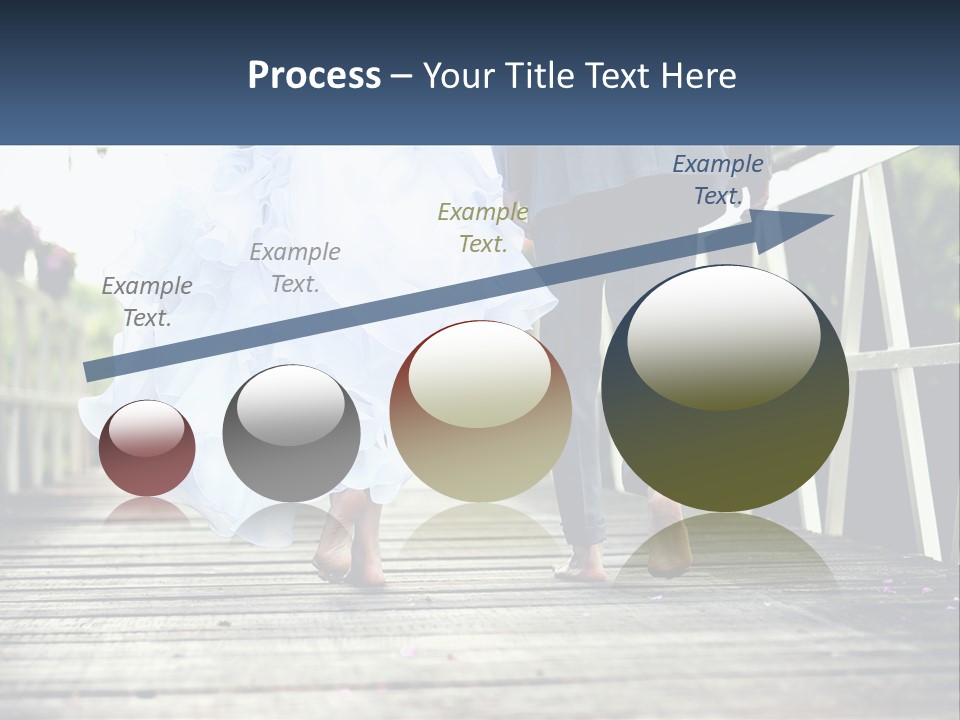 A Bride And Groom Walking Across A Bridge PowerPoint Template