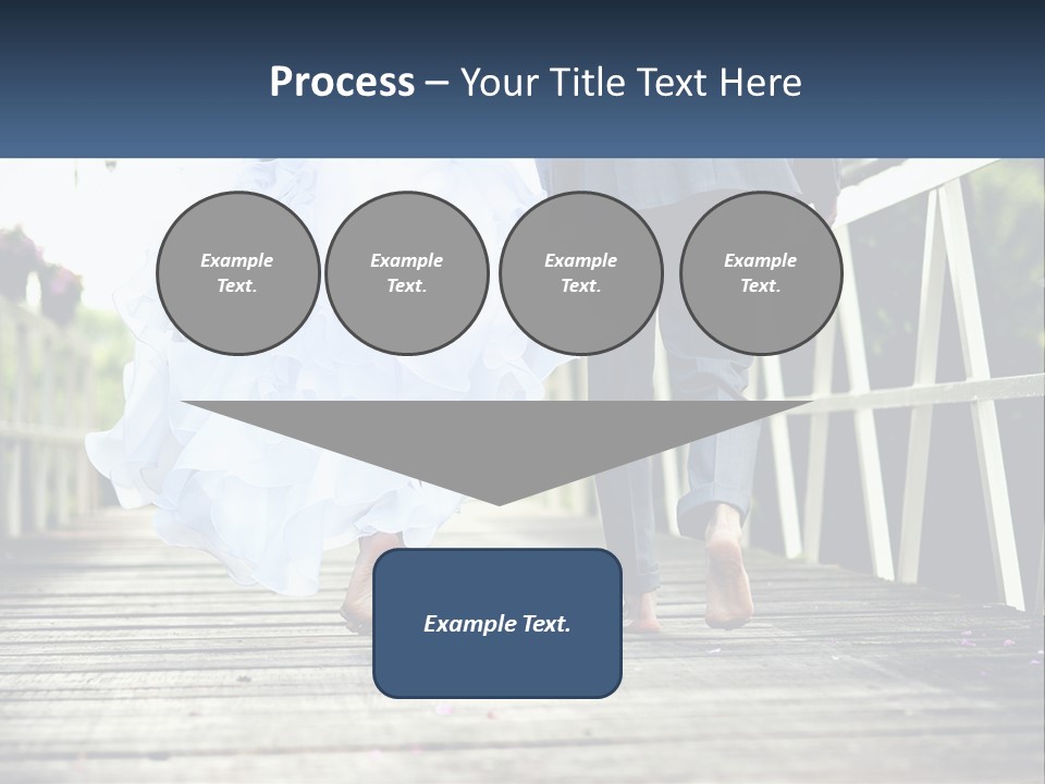 A Bride And Groom Walking Across A Bridge PowerPoint Template