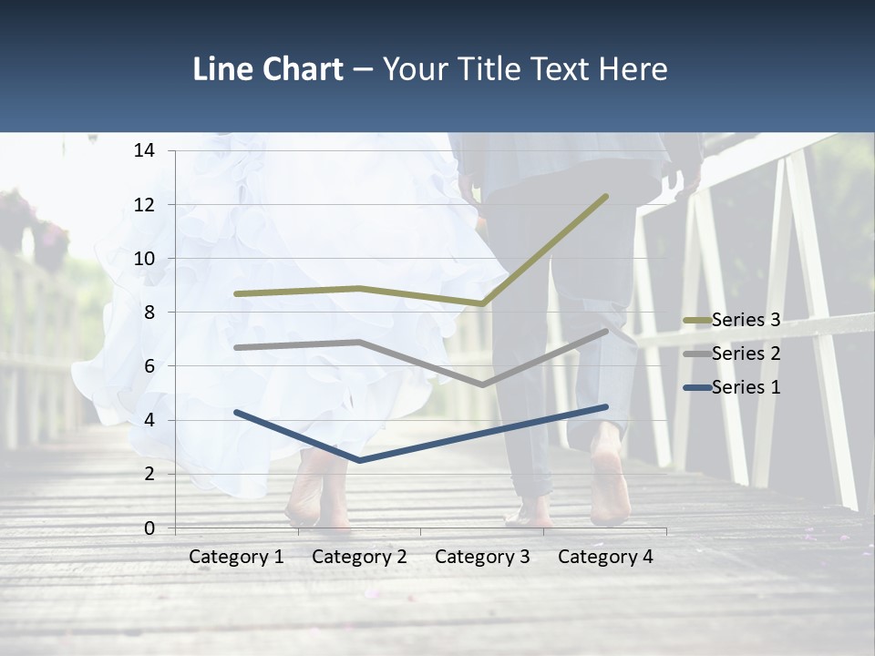 A Bride And Groom Walking Across A Bridge PowerPoint Template