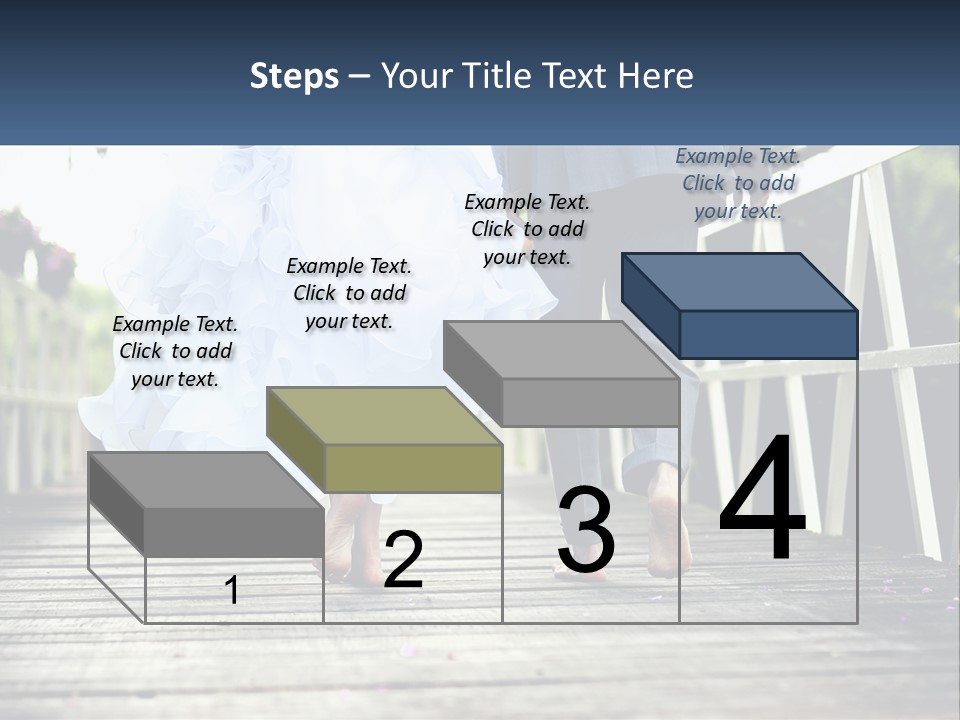A Bride And Groom Walking Across A Bridge PowerPoint Template