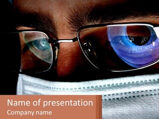A Man Wearing Glasses And A Face Covering His Face PowerPoint Template