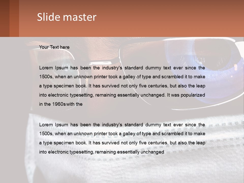 A Man Wearing Glasses And A Face Covering His Face PowerPoint Template