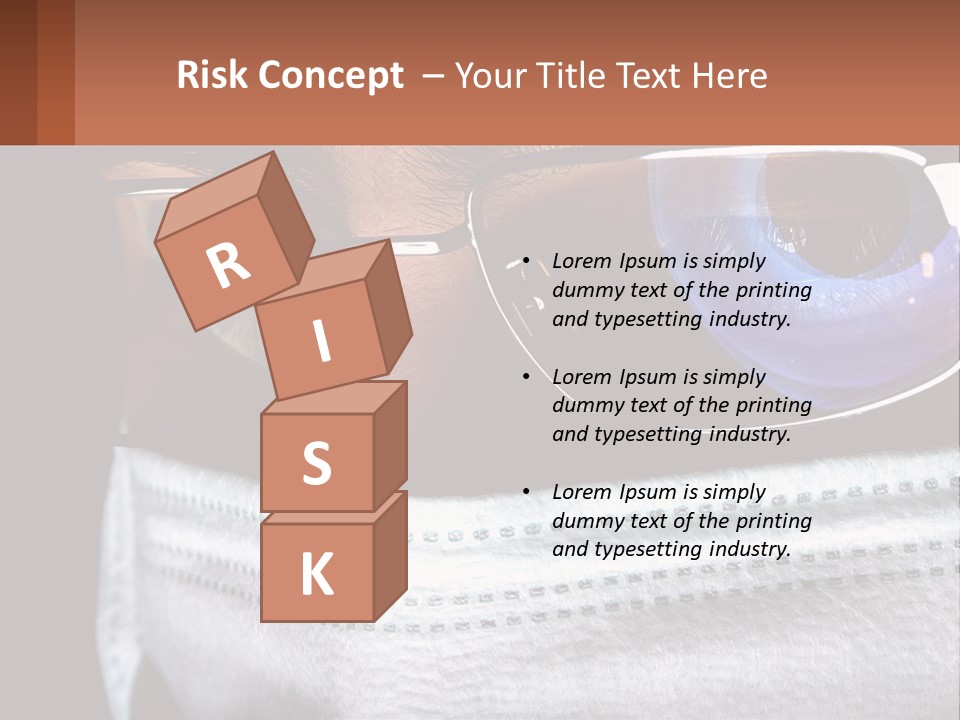 A Man Wearing Glasses And A Face Covering His Face PowerPoint Template