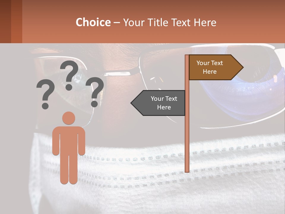 A Man Wearing Glasses And A Face Covering His Face PowerPoint Template